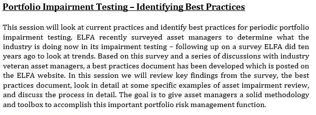Portfolio Impairment Testing